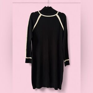 The Limited Black Sweater Dress | Ivory Trim | Turtleneck Knit | Size XL